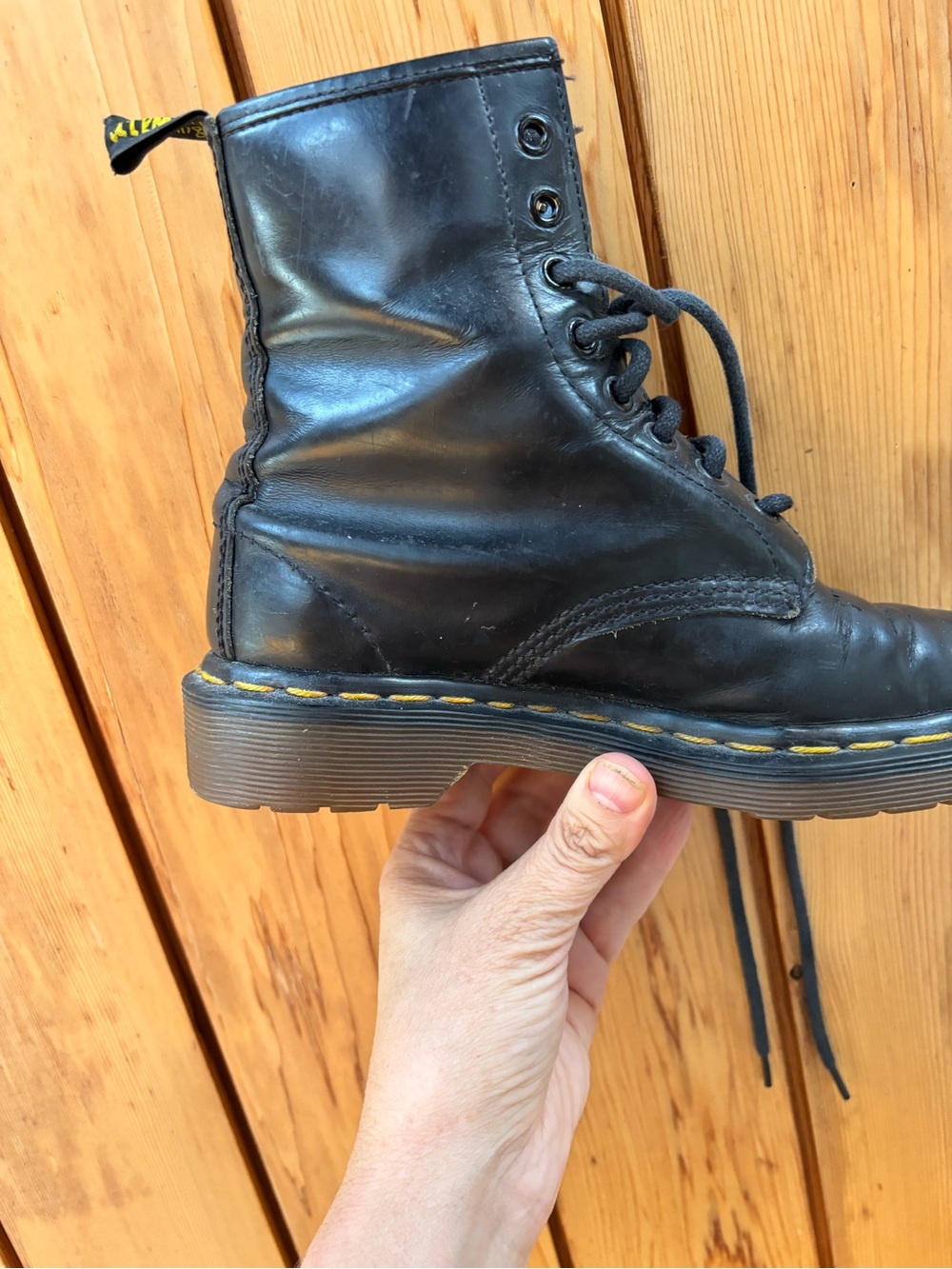Vintage 90s Dr. Martens 1460 Made in England Black Leather Boots size UK 3/US 5 - Picture 10 of 14
